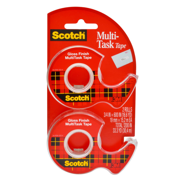 Scotch® MultiTask Tape In Dispensers, 3/4 x 600, Pack Of 2 Tapes - Zerbee