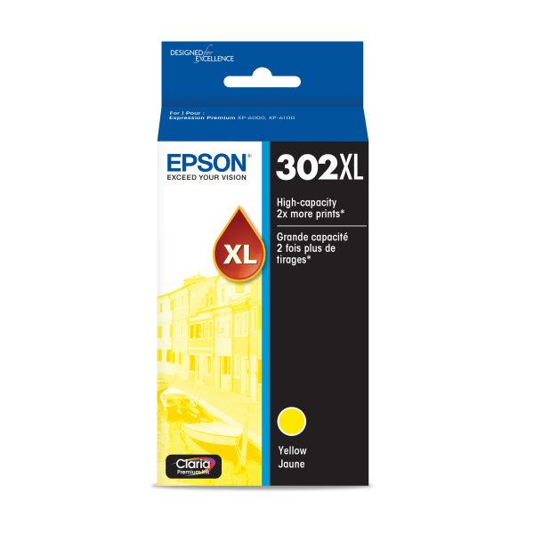 Epson&reg; 302XL Claria&reg; Premium High-Yield Yellow Ink Cartridge 9117995