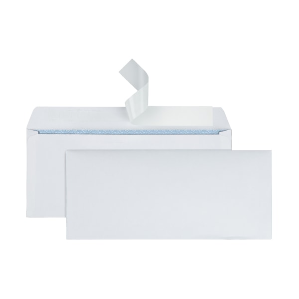 Office Depot&reg; Brand Clean Seal&trade; Security Envelopes, #10, 4 1/8&quot; x 9 1/2&quot;, 30% Recycled, White, Box Of 500 913174
