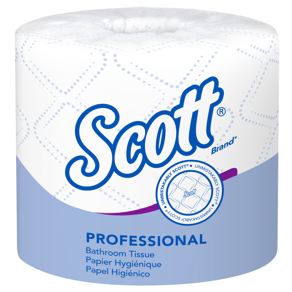 Scott&reg; 2-Ply Bathroom Tissue, 4-1/8&quot; x 4&quot; Sheets, 100% Recycled, 550 Sheets Per Roll, Case Of 20 Rolls KCC13607