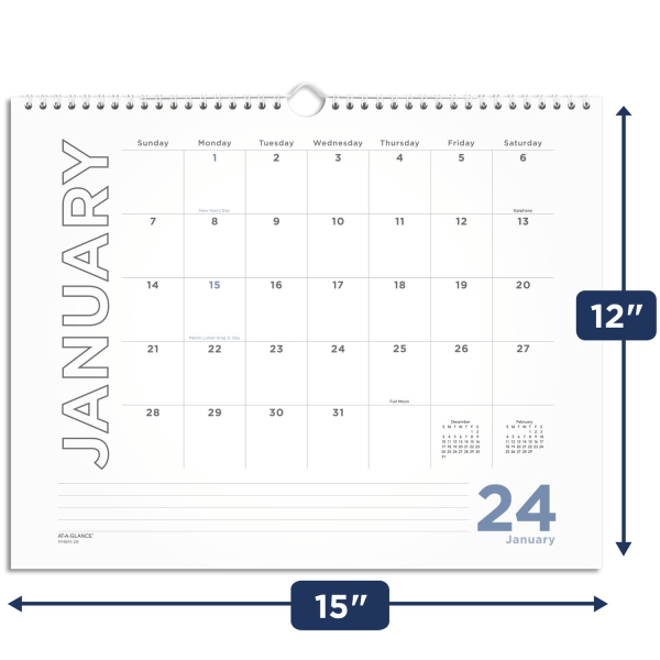 2024 ATAGLANCE® Monthly Wall Calendar Zerbee