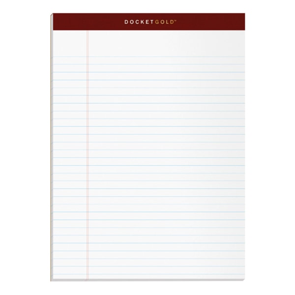 TOPS™ Docket Gold™ Premium Writing Pads, 8 1/2" x 11 3/4", Legal Ruled