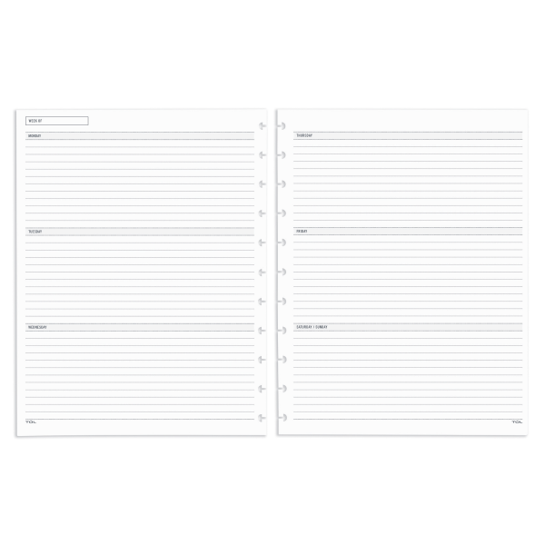 TUL&reg; Discbound Undated Weekly/Monthly Refill Pages, Letter Size, 68 Sheets 9220962
