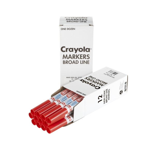 Bulk Broad Line Marker, Broad Bullet Tip, Red, 12/Box Bulk Broad Line Marker, Broad Bullet Tip, Red, 12/Box