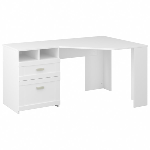 Via Single Pedestal L-Shaped Desk with Storage Hutch - 60W by Sauder  Commercial Extensions