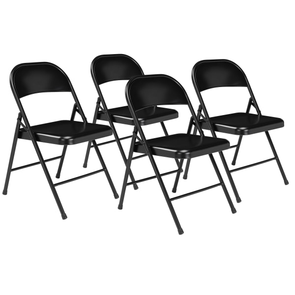 Commercialine 900 Series Fabric Padded Folding Chair, Star Trail Black - 4 Pack