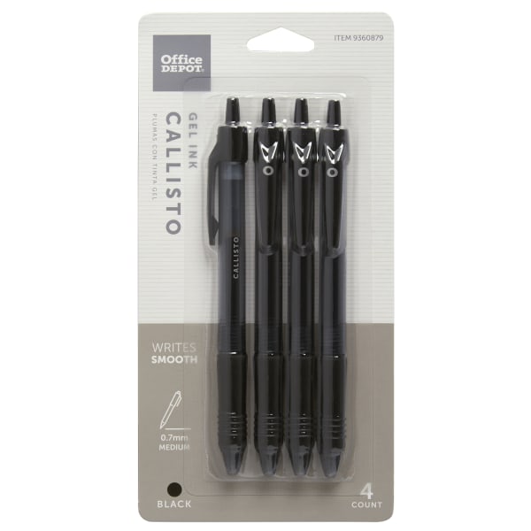 BIC Gelocity Original Long Lasting Retractable Gel Pens, Medium Point, 0.7  mm, Black Barrel, Black Ink, Pack Of 12 - Zerbee