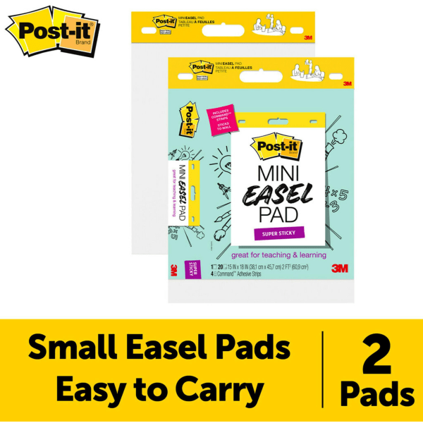 Post-it Self-Stick Easel Pads, 25 x 30, Yellow Ruled, 30-Sheets/Pad,  4-Pads/Pk