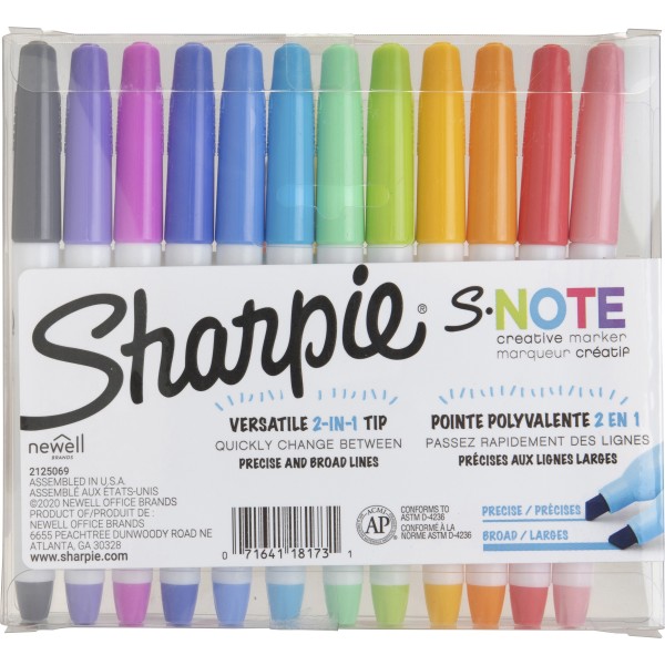 S-Note Creative Markers, Assorted Ink Colors, Chisel Tip, Assorted Barrel  Colors, 12/Pack - Office Express Office Products