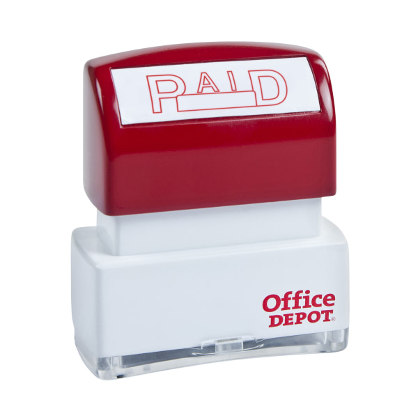 Office Depot Brand Mini Message Stamp Kit 1 x 14 Impression BlueRed Ink -  Office Depot