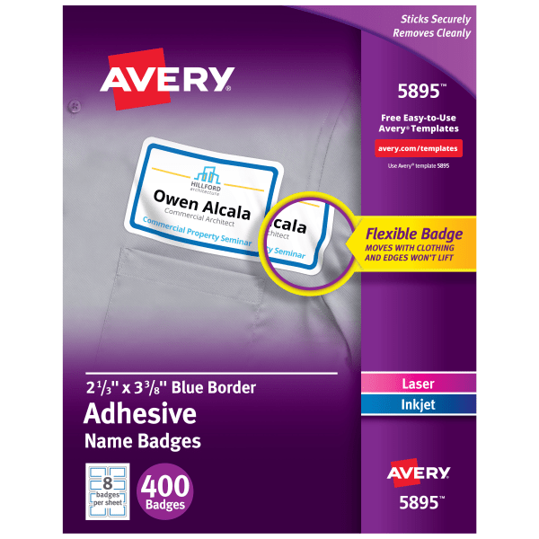 EcoFriendly Avery® EcoFriendly Adhesive Name Badge Labels - Avery