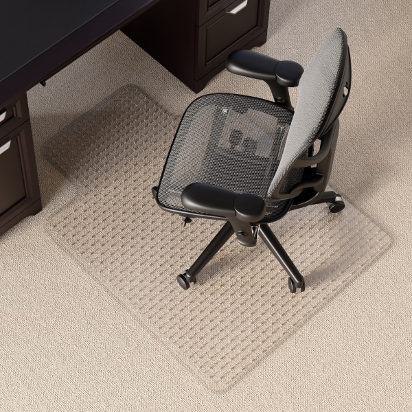 Realspace SuperMat Chair Mats Medium Pile Carpet 46 x 60 Rectangle Clear  Pack Of 25 Chair Mats - Office Depot