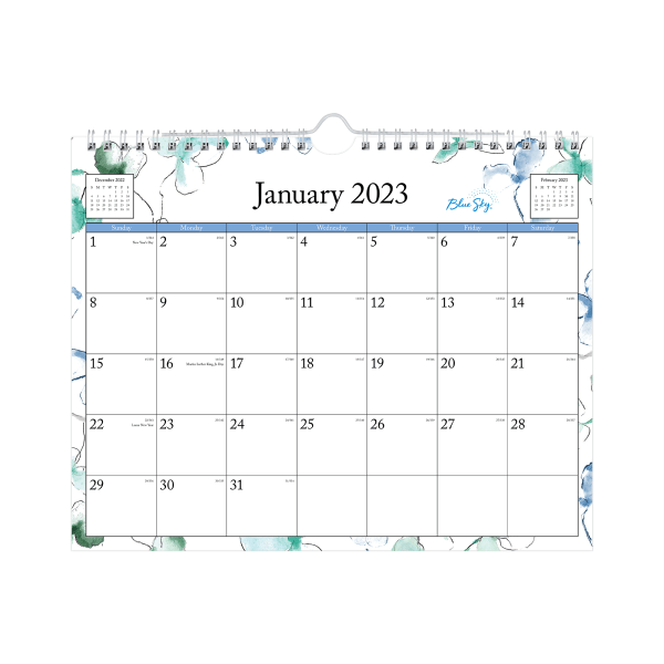 Blue Sky™ Monthly Wall Calendar - Zerbee