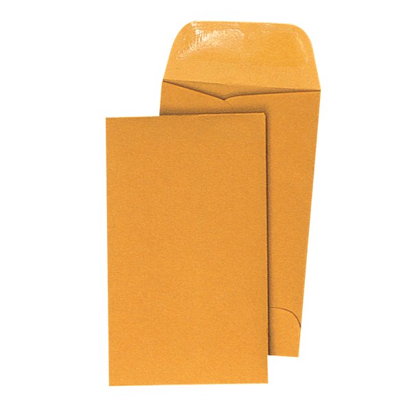 Kraft Coin and Small Parts Envelope, Side Seam, #3, Light Brown - 500 count