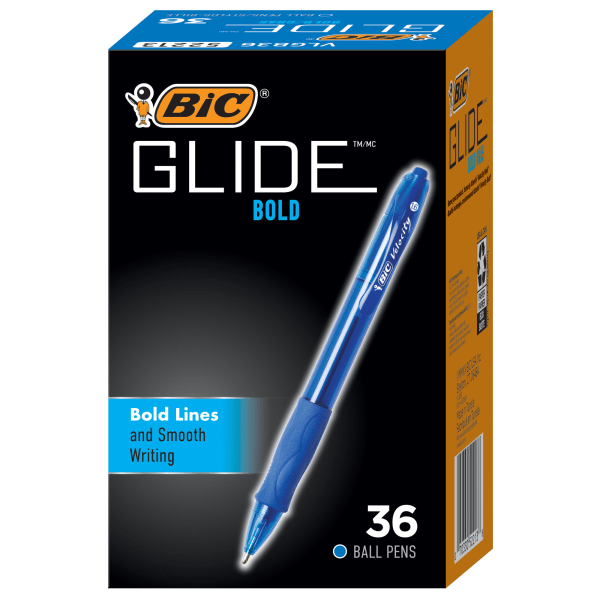 Box Of 24, Bic Cristal Bold 1.6mm MSBP24 Blue Ink Ballpoint Pen