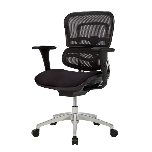 WorkPro® 12000 Series Ergonomic Mesh/Fabric Mid-Back Chair, Black/Black ...