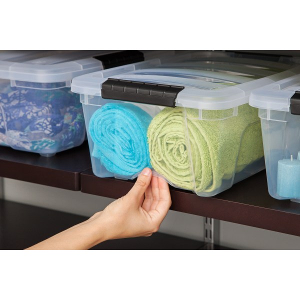 IRIS Latch Plastic Storage Container With Built In Handles And