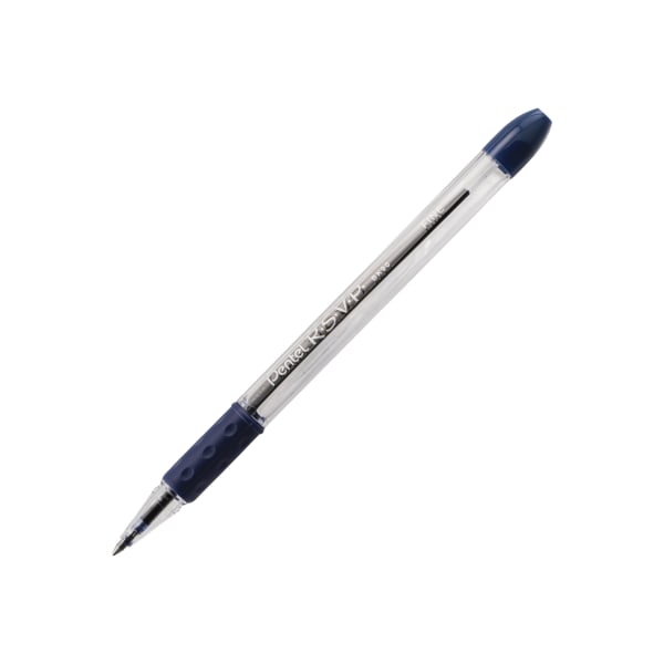 Pentel® R.S.V.P.® Ballpoint Pens, Fine Point, 0.7 mm, Clear Barrel, Blue  Ink, Pack of12 - Zerbee