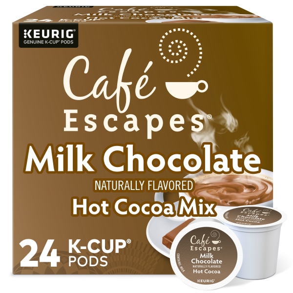 Caf Escapes Dark Chocolate Hot Cocoa Single Serve K Cup Box Of