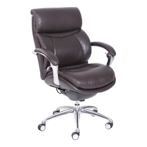Realspace Densey Bonded Leather Mid Back Manager s Chair Brown