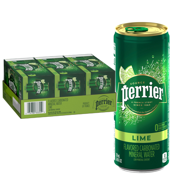 Perrier&reg; Sparkling Natural Mineral Water with Lime Flavor NLE074780333559