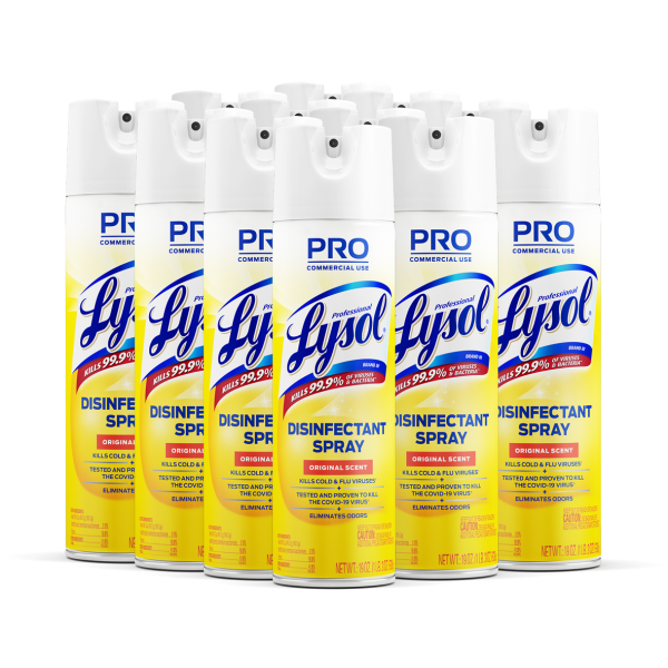 Lysol Professional Disinfectant Spray Original Scent 19 Oz Bottle Case Of 12