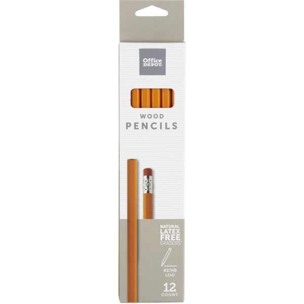 Office Depot Brand Wood Pencils 2 Lead Medium Pack of 12 Zerbee