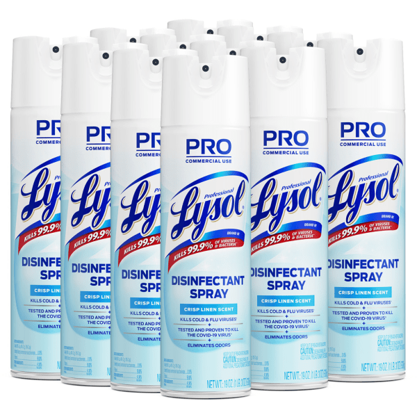 Lysol Professional Disinfectant Spray Crisp Linen Scent 19 Oz