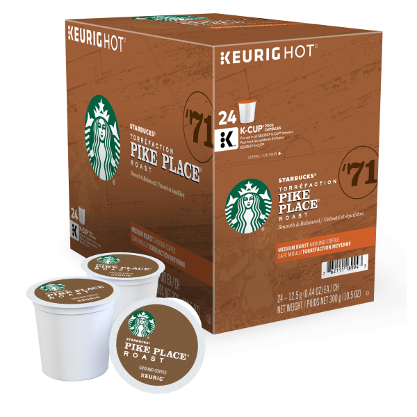 Starbucks Single Serve Coffee K Cup Pike Place Carton Of 24
