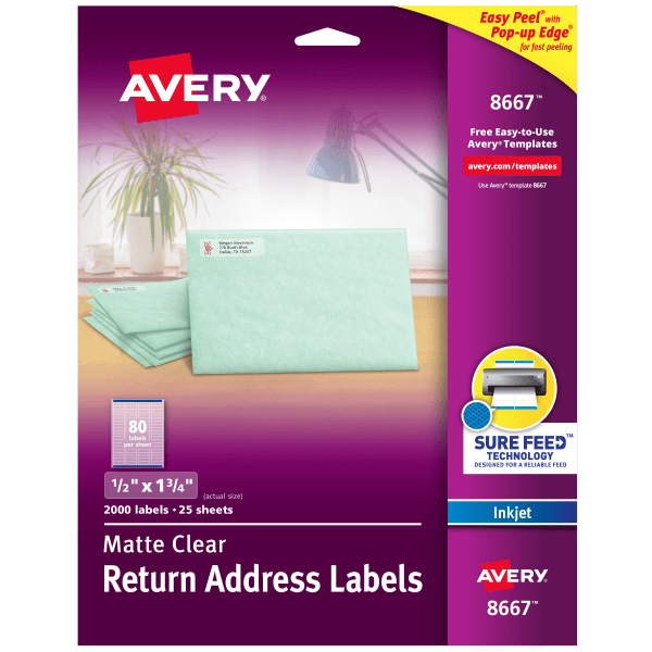 Avery® Easy Peel® Clear Full-Sheet Labels, 8665, Full Sheet, 8 1/2