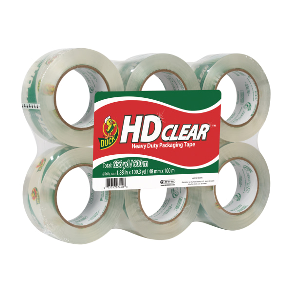 Duck® HD Clear™ Heavy-Duty Packaging Tape, 1-7/8