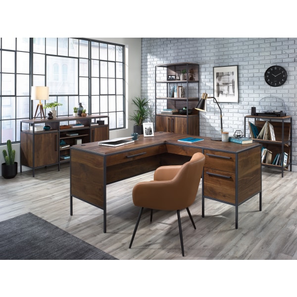 Sauder Nova Loft 59 W L Shape Corner Desk Grand Walnut Zerbee