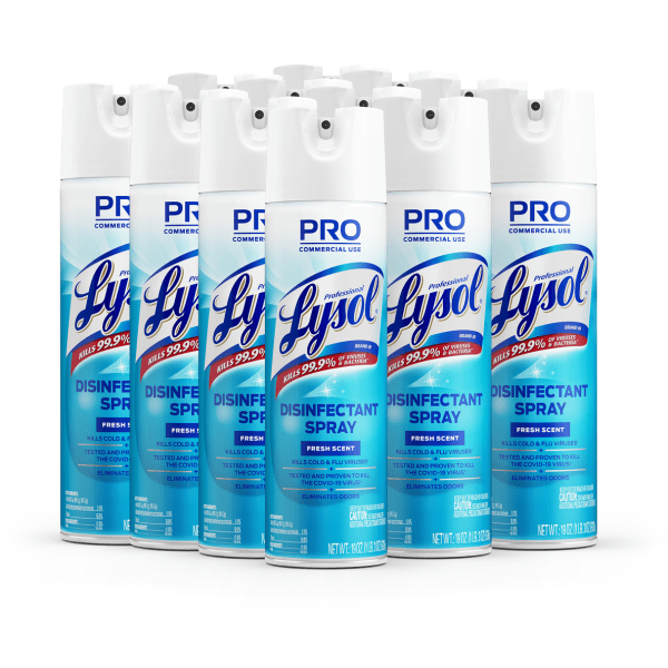 One purchases case of 12 lysol disinfectant spray