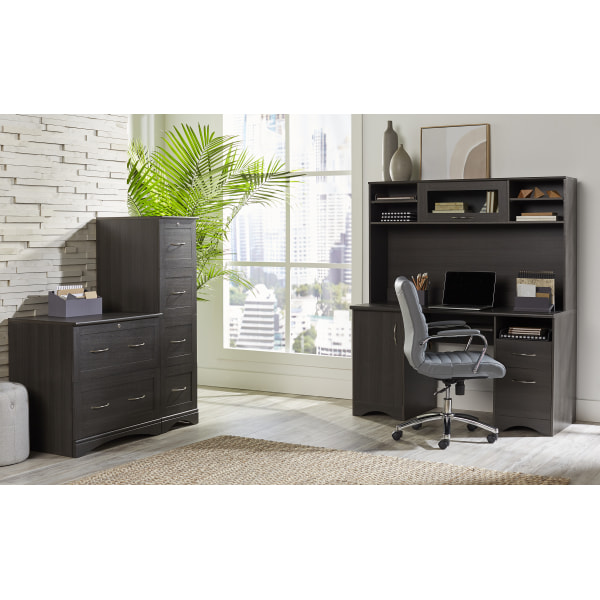 Realspace pelingo desk with outlet hutch