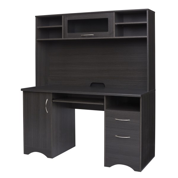 Realspace Pelingo 56 W Computer Desk With Hutch Dark Gray Zerbee