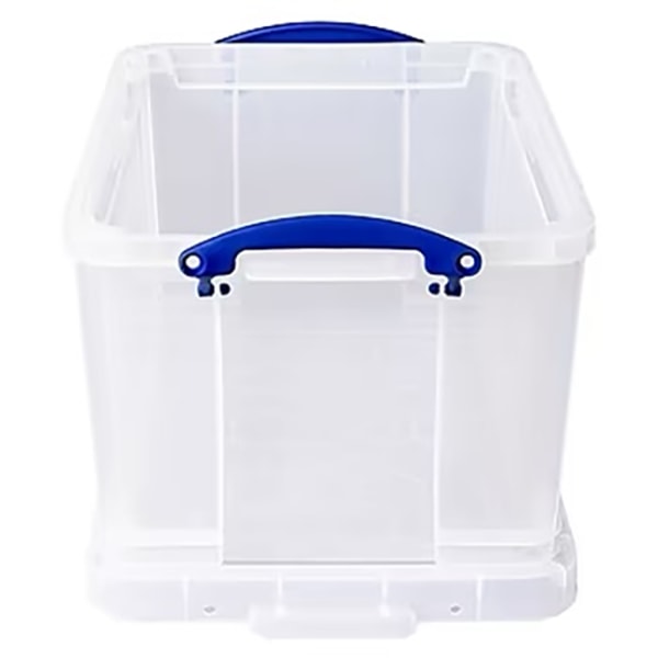 Plastic storage box with store handle on lid