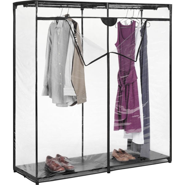 Whitmor Garment Rack 64 Height x 60 Width x 19.5 Depth Zippered Durable Clear Plastic Polypropylene Steel Zerbee