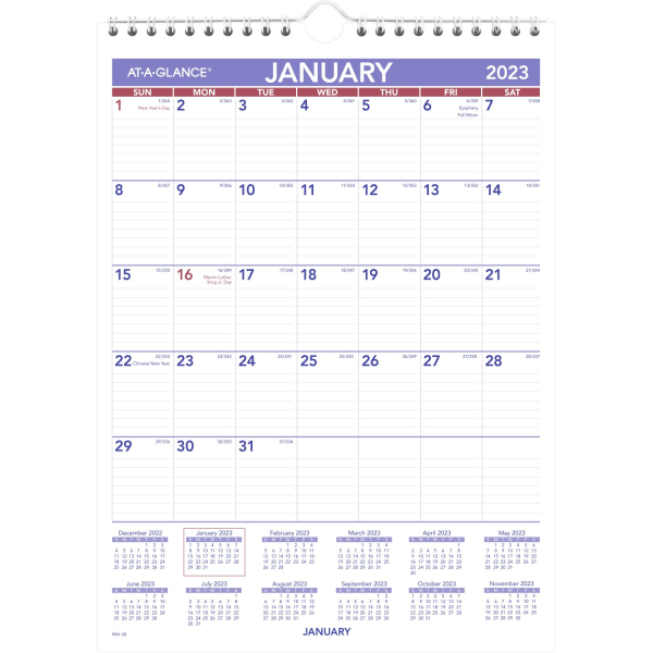 ATAGLANCE Yearly 2023 RY Wall Calendar Zerbee