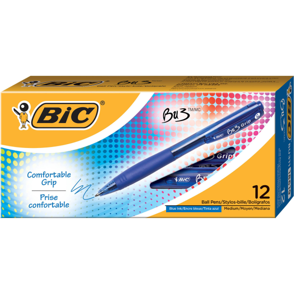 BIC Soft Feel Assorted Colors Retractable Ballpoint Pens, Medium Point  (1.0mm), 36-Count Pack, Black and Blue Pens With Soft-Touch Comfort Grip