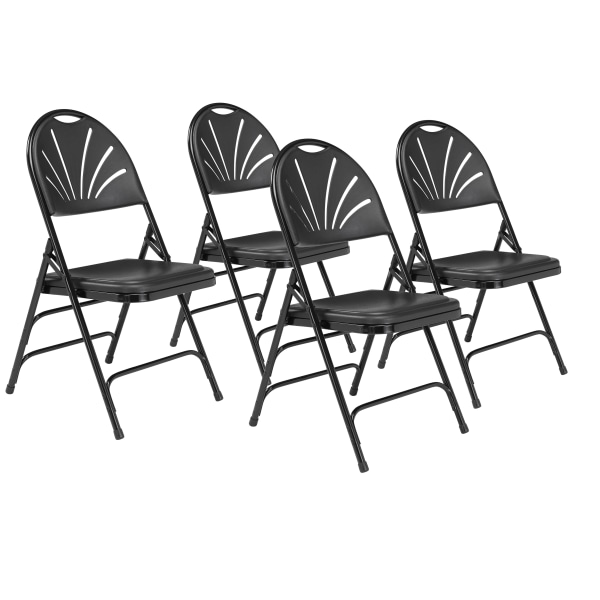 Commercialine 900 Series Fabric Padded Folding Chair, Star Trail Black - 4 Pack