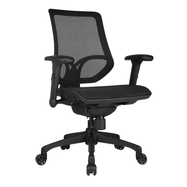 Realspace MFTC 200 Ergonomic Mesh Mid Back Task Office Chair Black BIFMA Compliant Zerbee