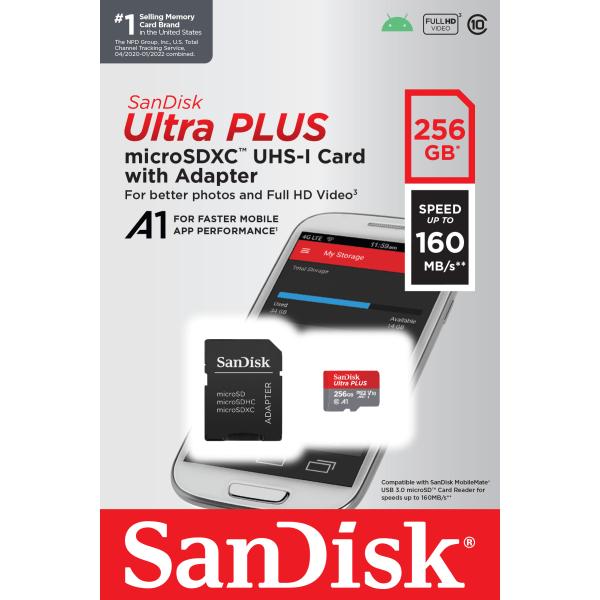 SanDisk Extreme Plus popular 256GB microSDXC Card with Adapter