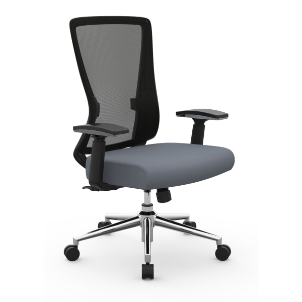 Realspace Levari Mesh Vegan Leather Mid Back Task Chair Gray