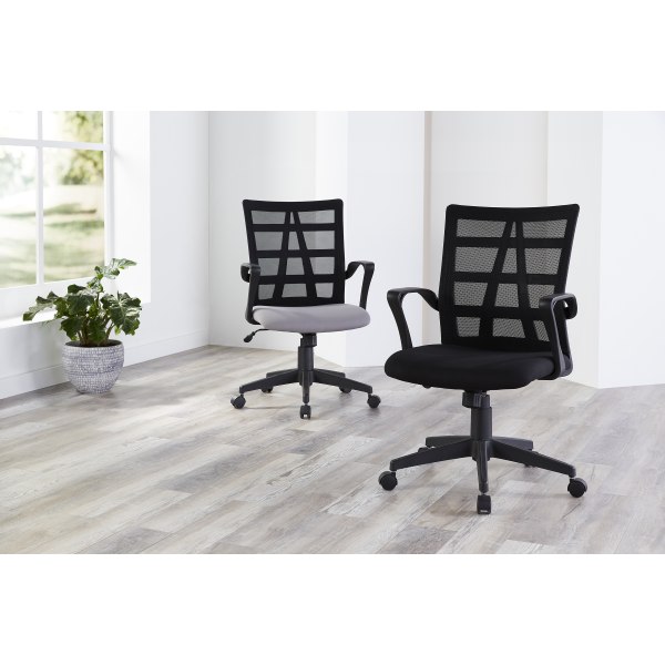 Realspace Jaxby Mesh Fabric Mid Back Task Chair Black BIFMA