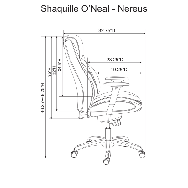 Shaquille O Neal Nereus Ergonomic Bonded Leather High Back