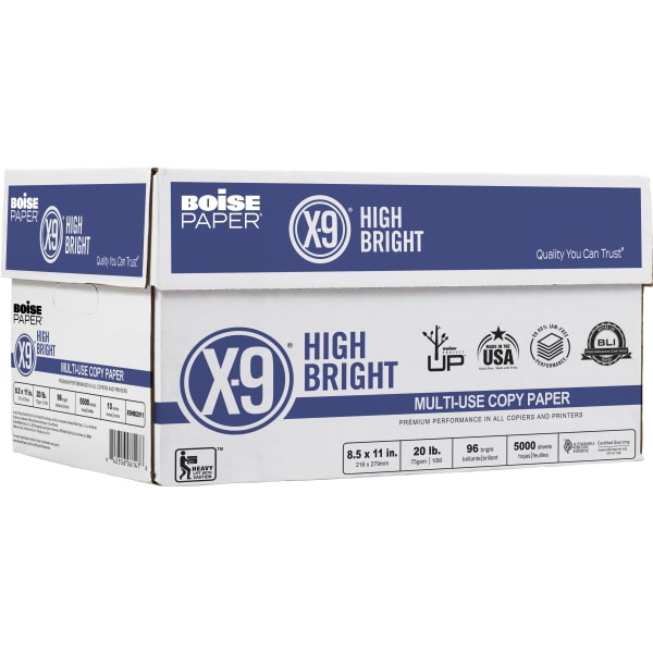Boise X 9 High Bright Multi Use Printer Copier Paper Letter