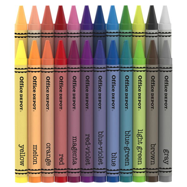 Crayons, Assorted Colors, 24 Crayons Per Pack, Box Of 12 Packs
