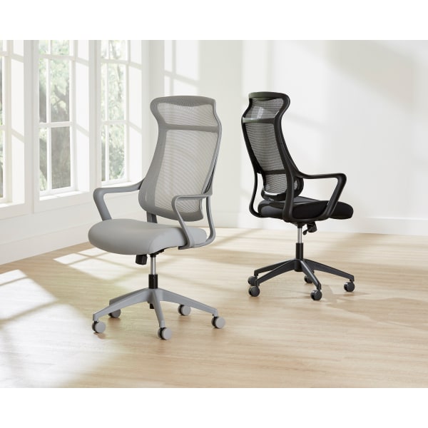 Realspace Lenzer Mesh High Back Task Office Chair Black BIFMA Compliant Zerbee