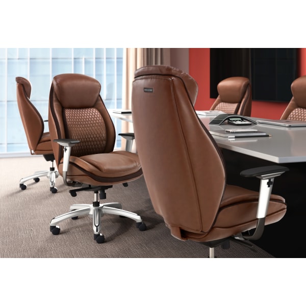 Shaquille O Neal Zethus Ergonomic Bonded Leather High Back Executive Office Chair Brown