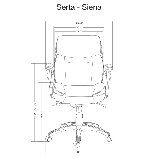 Serta Smart Layers Siena Bonded Leather Mid Back Manager s Chair